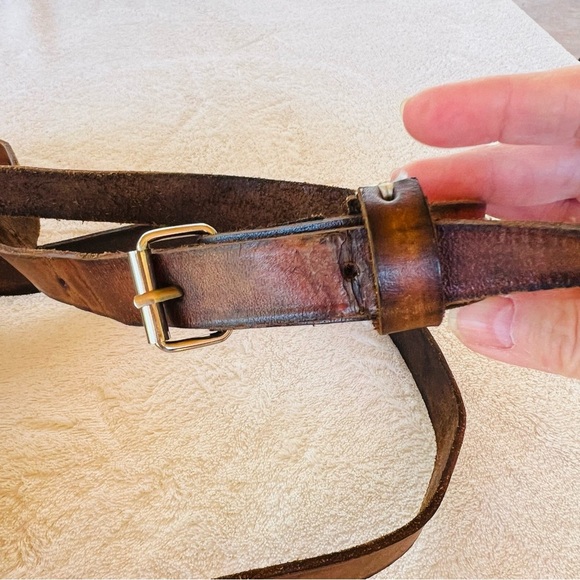 VINTAGE HAND TOOLED LEATHER HANDMADE EMBROIDERED STURDY CROSSBODY SADDLE BAG EUC - Picture 6 of 10